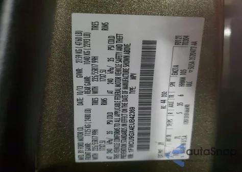 2014 Ford Escape Se из США, поврежденный, VIN 1FMCU9GX4EUB42369